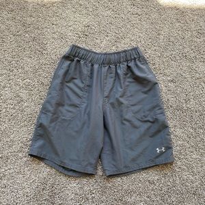 Gray Under Armour shorts with pockets